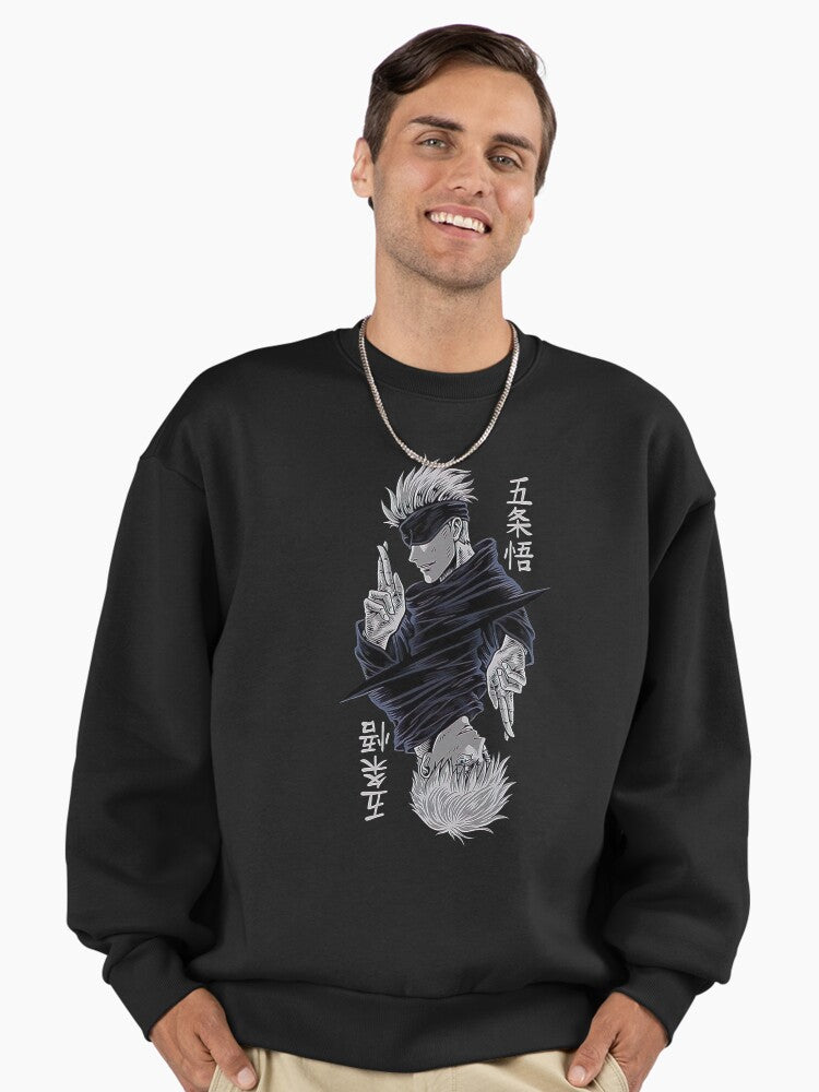 Two Men Two Sides Premium Oversized Sweatshirt Dual Design Concept