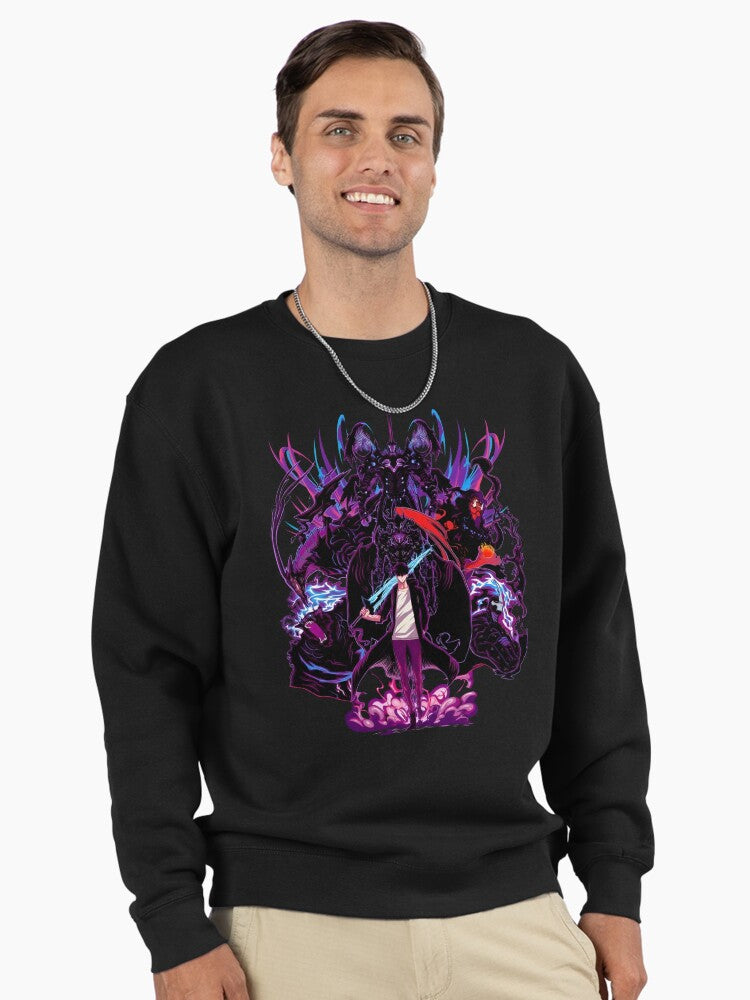 Sung Jin-Woo Character Hoodie - Authentic Solo Leveling Merchandise - Solo Leveling Black