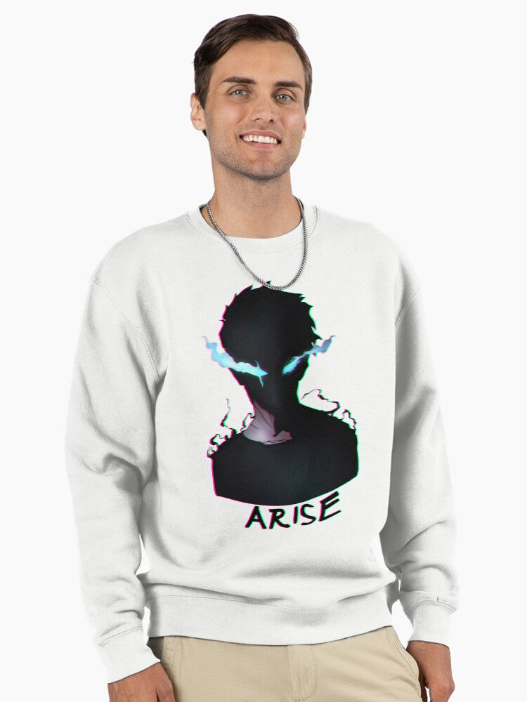 Doodle King of Shadows Sweatshirt - Artistic Solo Leveling Apparel - Solo Leveling White