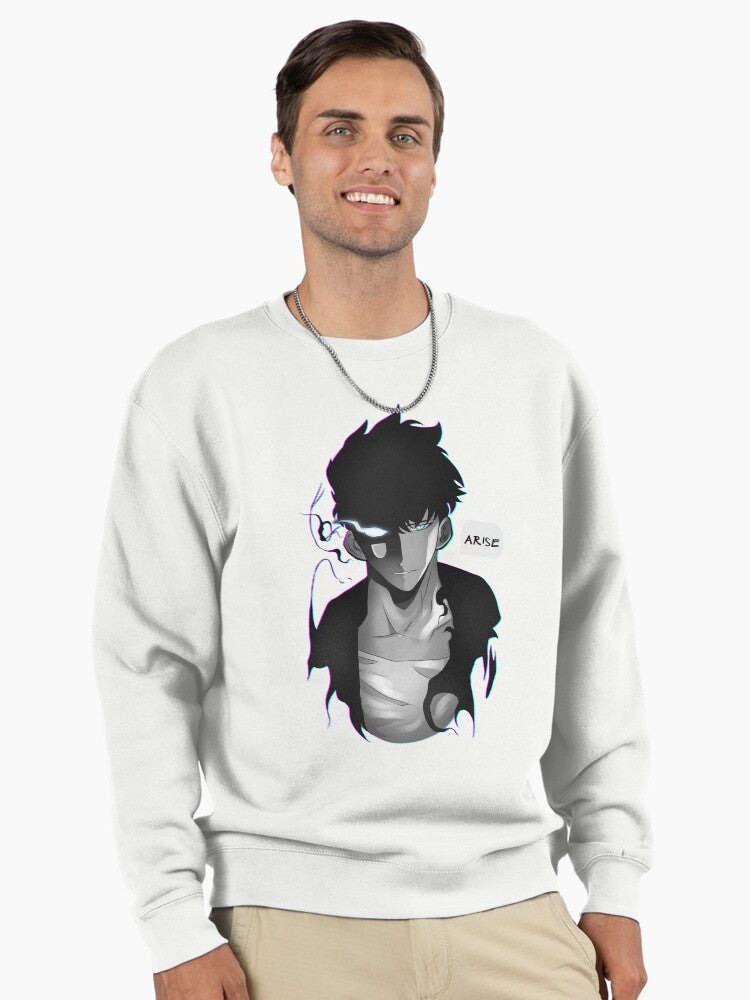 Scribble Master of Shadows Hoodie - Cozy Solo Leveling Sportswear - Solo Leveling White