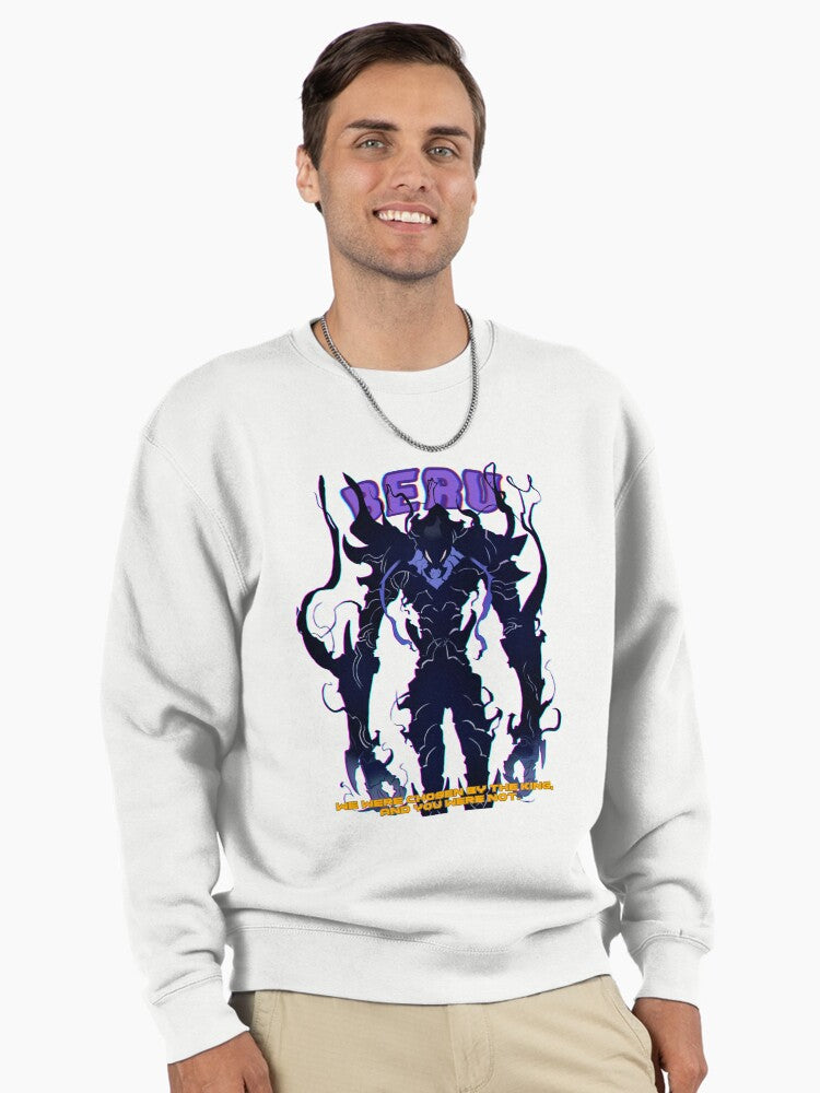 Doodle Chosen One Pullover - High-Quality Anime Inspired Streetwear - Solo Leveling White