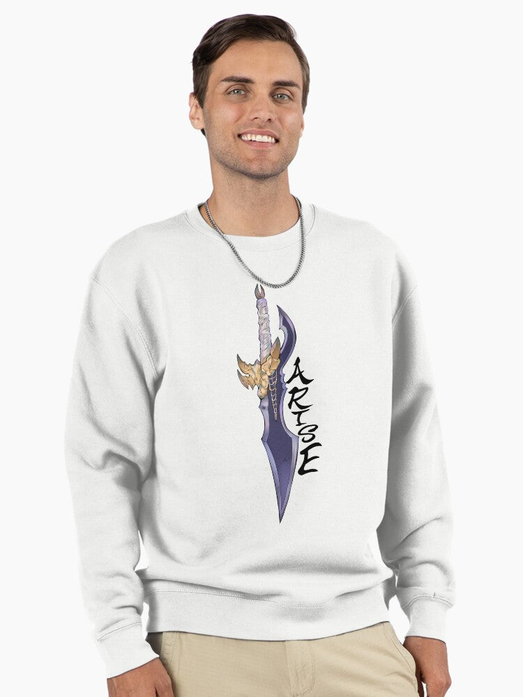 Doodle Fang Shadow Soldier Sweatshirt - Bold Anime Graphic Pullover - Solo Leveling White