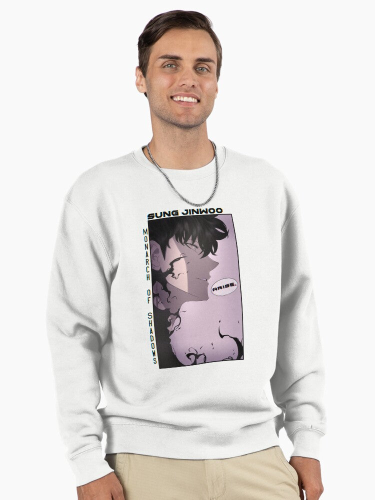 Doodle Rank S Hunter Sweatshirt - Stylish Anime Fan Graphic Hoodie - Solo Leveling White